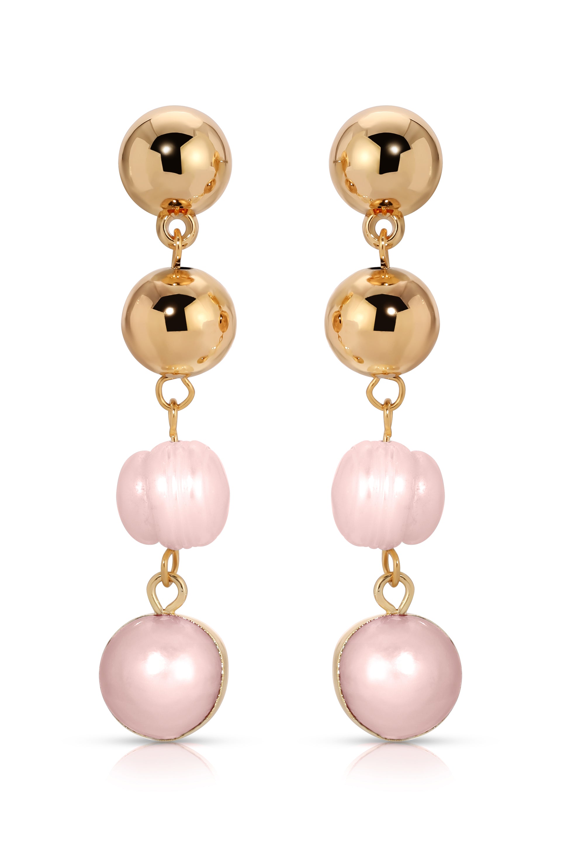 Resort Drop Earrings in pink pearl