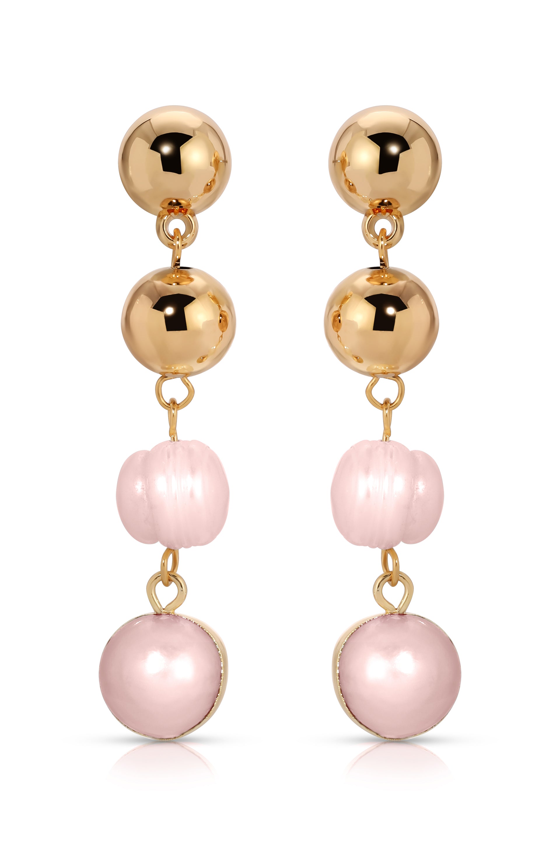 Resort Drop Earrings in pink pearl
