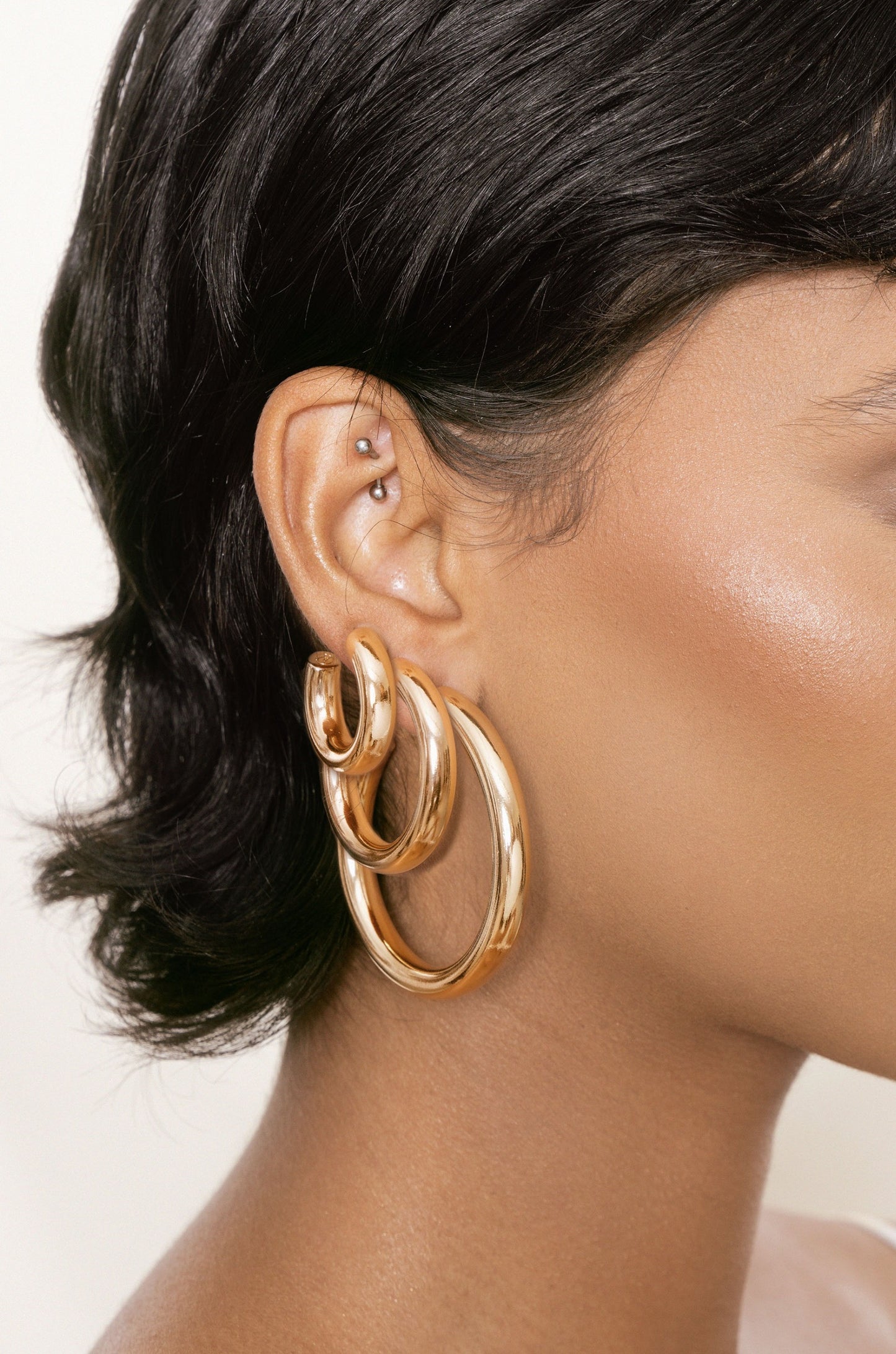Small Thick Classic Hoops 18k Gold Plated model 2
