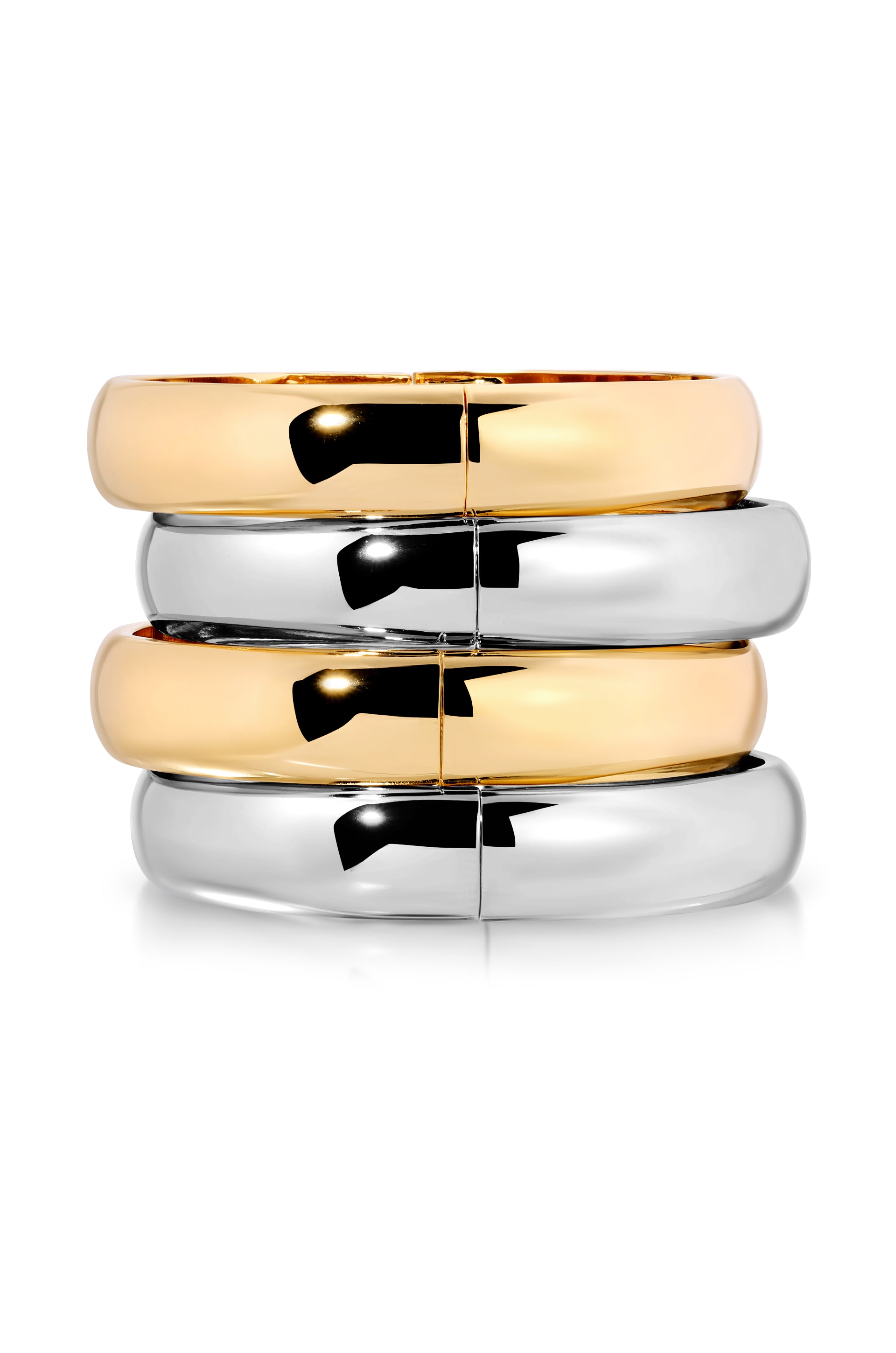 Simple Stack Bangle Set 18k Gold Plated and Silver Plated