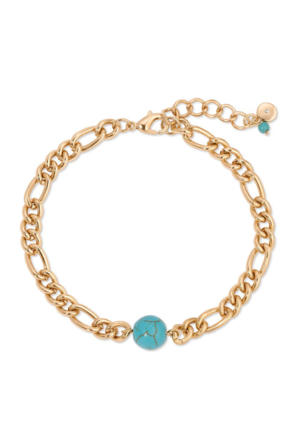 Turquoise 18k Gold Plated Anklet Set 1