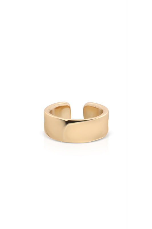 Classic Hammered 18k Gold Plated Earring Cuff