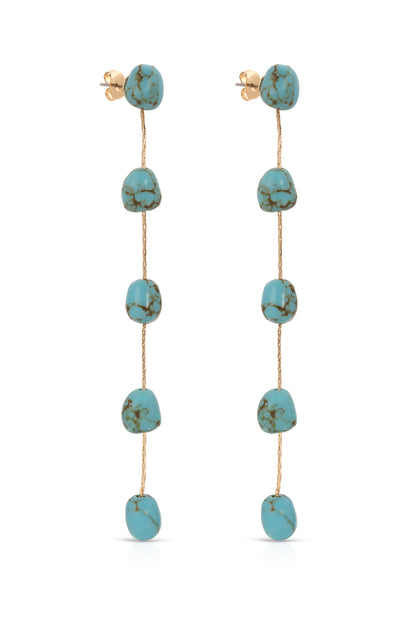 Dripping Turquoise Delicate Drop Earrings side