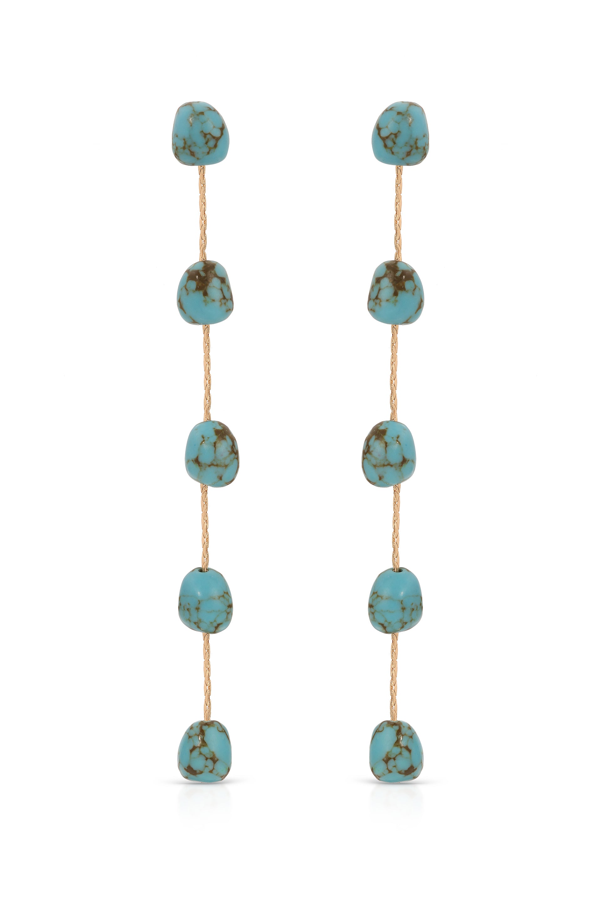 Dripping Turquoise Delicate Drop Earrings