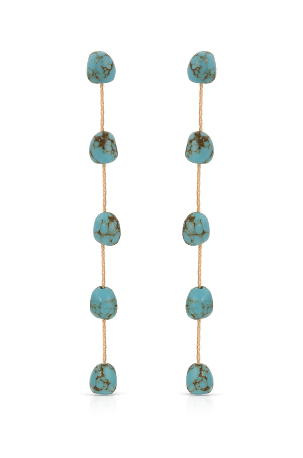 Dripping Turquoise Delicate Drop Earrings