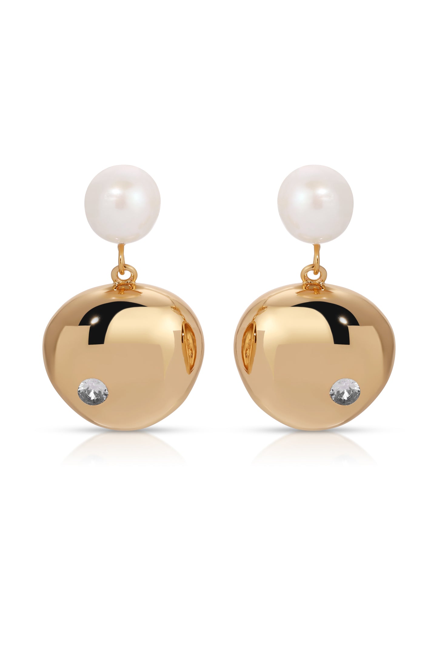 Statement Pebble and Pearl Dangle Earrings