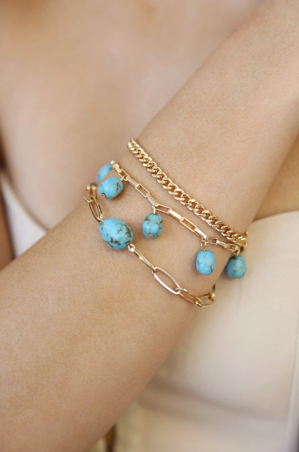 Turquoise Nugget Bracelet Set Second