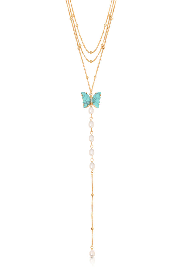 Turquoise Butterfly Lariat