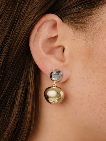 Polished Double Pebble Drop Earrings
