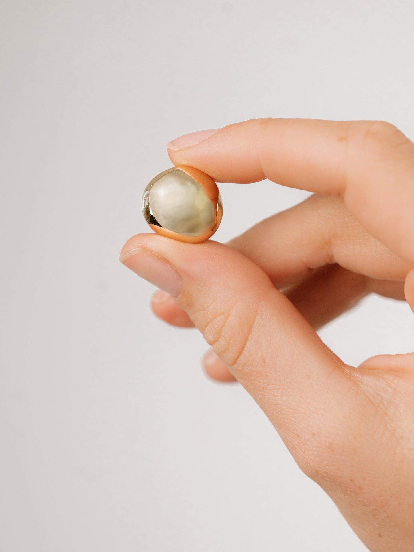 Polished Pebble Stud Earrings 18k Gold Plated 4