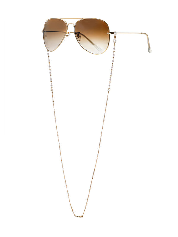 Dainty Pearl and Gold Eyeglass Chain