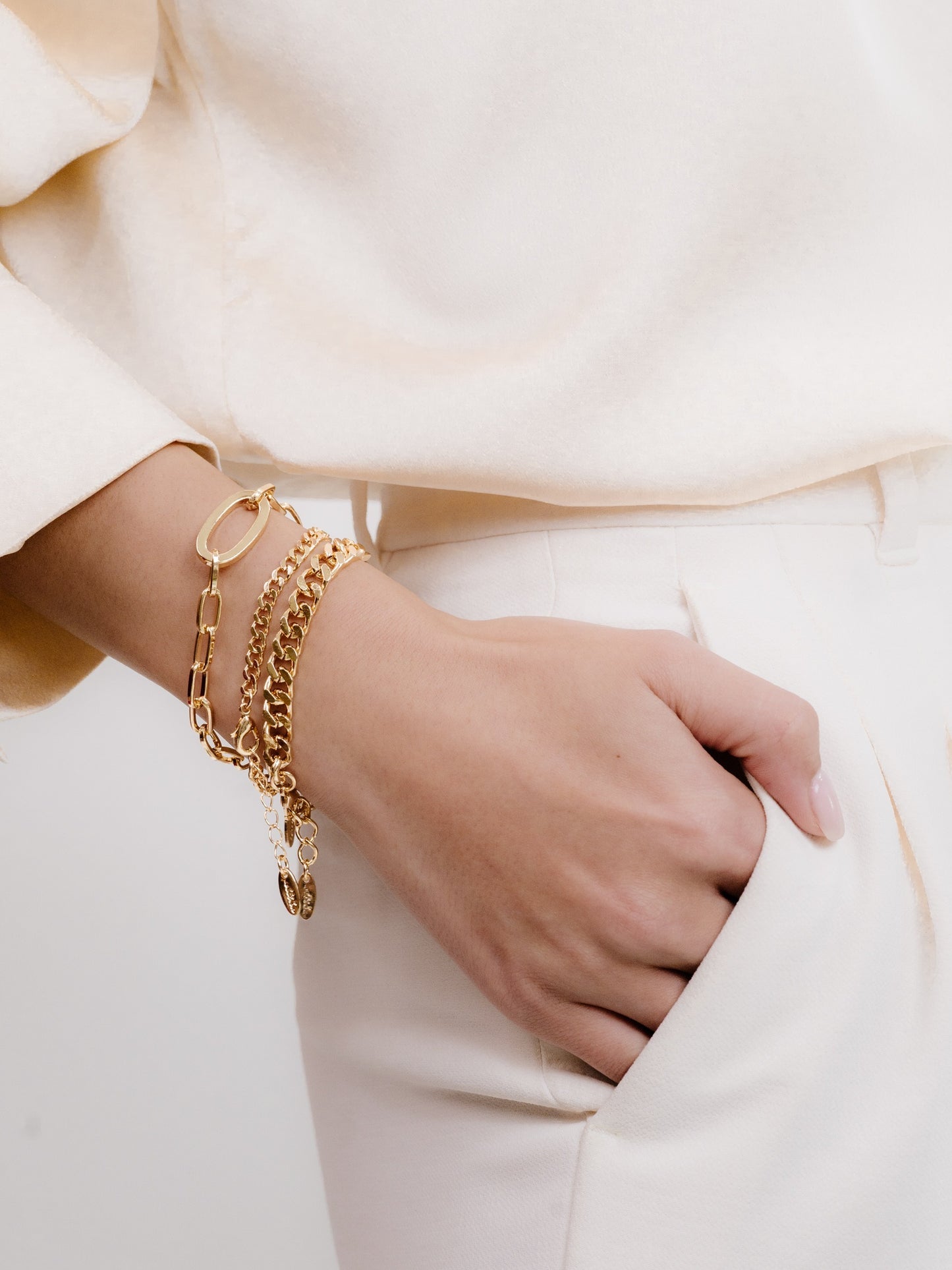 Chain Game Bracelet Set of 3 on model