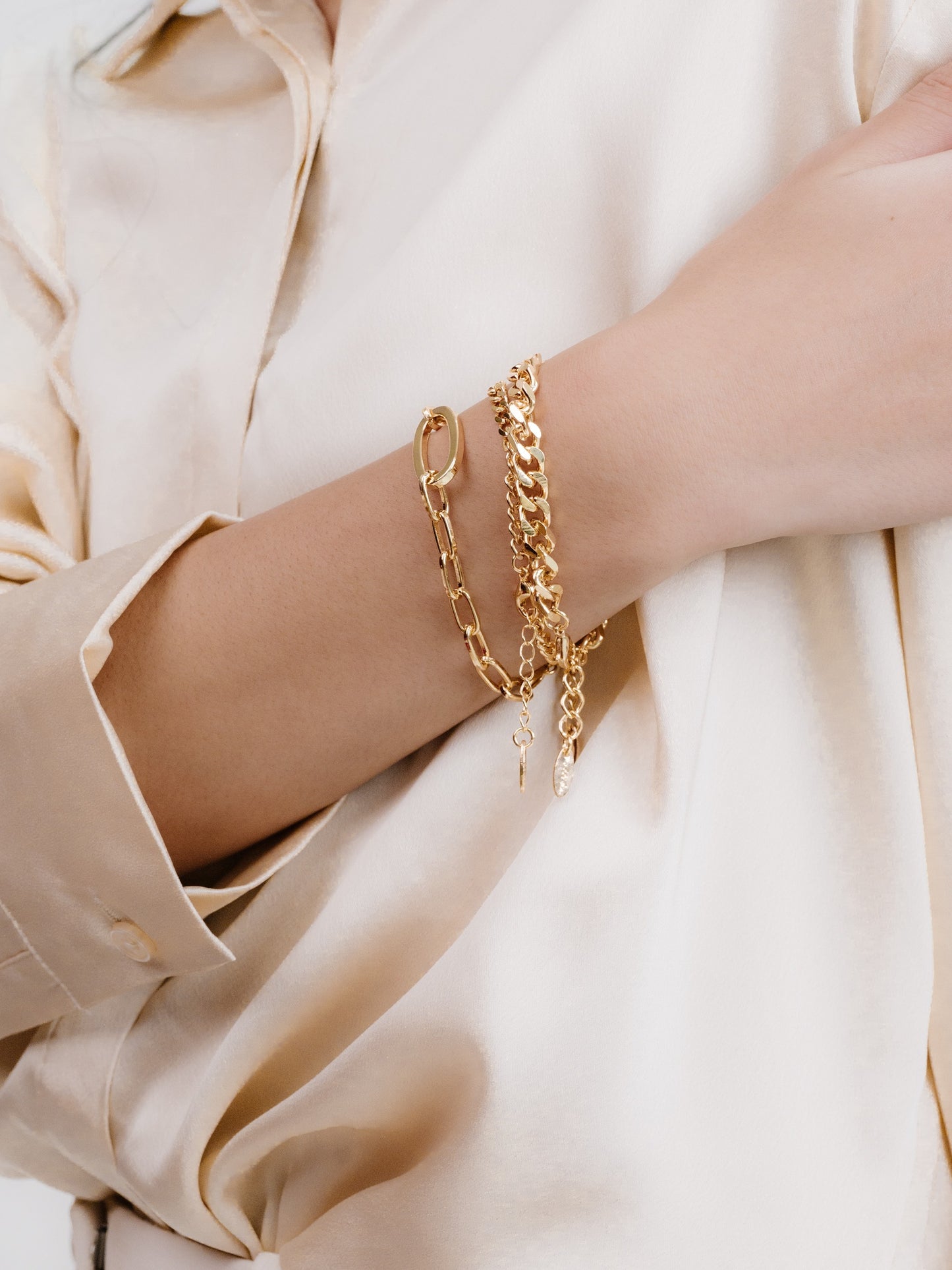 Chain Game Bracelet Set of 3 on model 4
