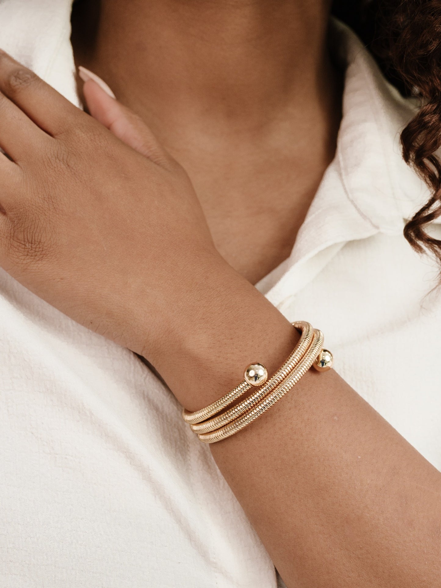 Spring Band Flex Bangle on model