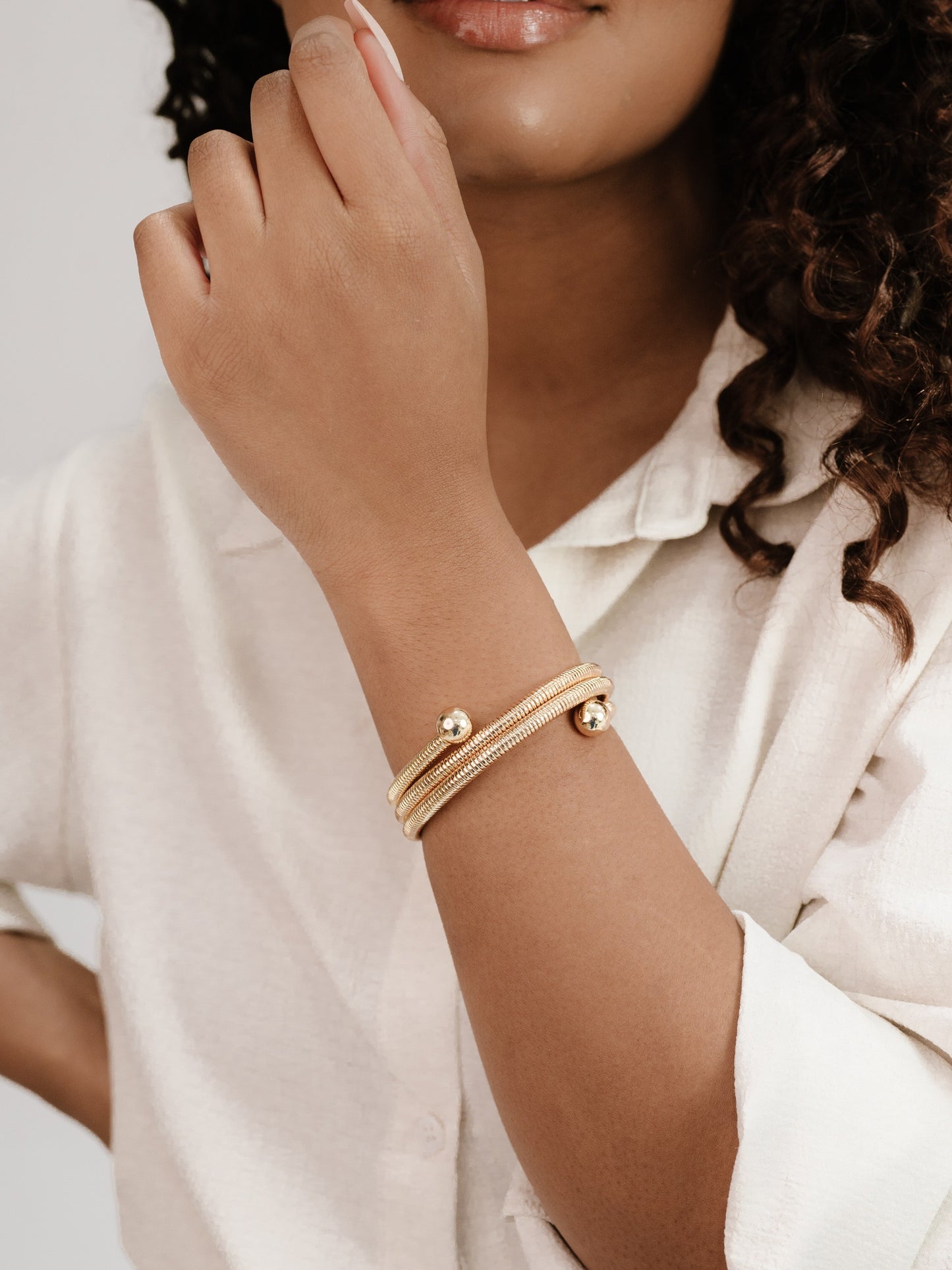 Spring Band Flex Bangle on model 3