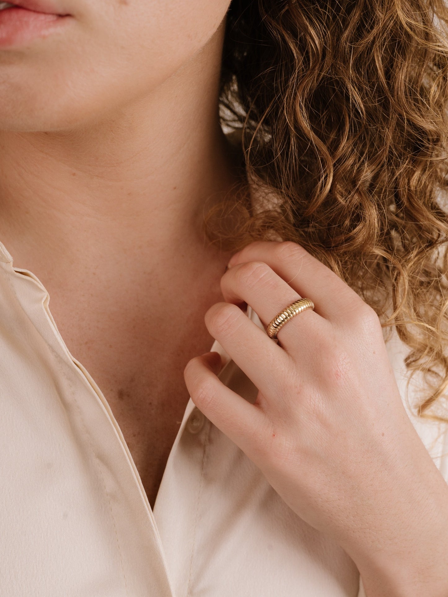 Ribbed Flex Ring 18k Gold Plated model