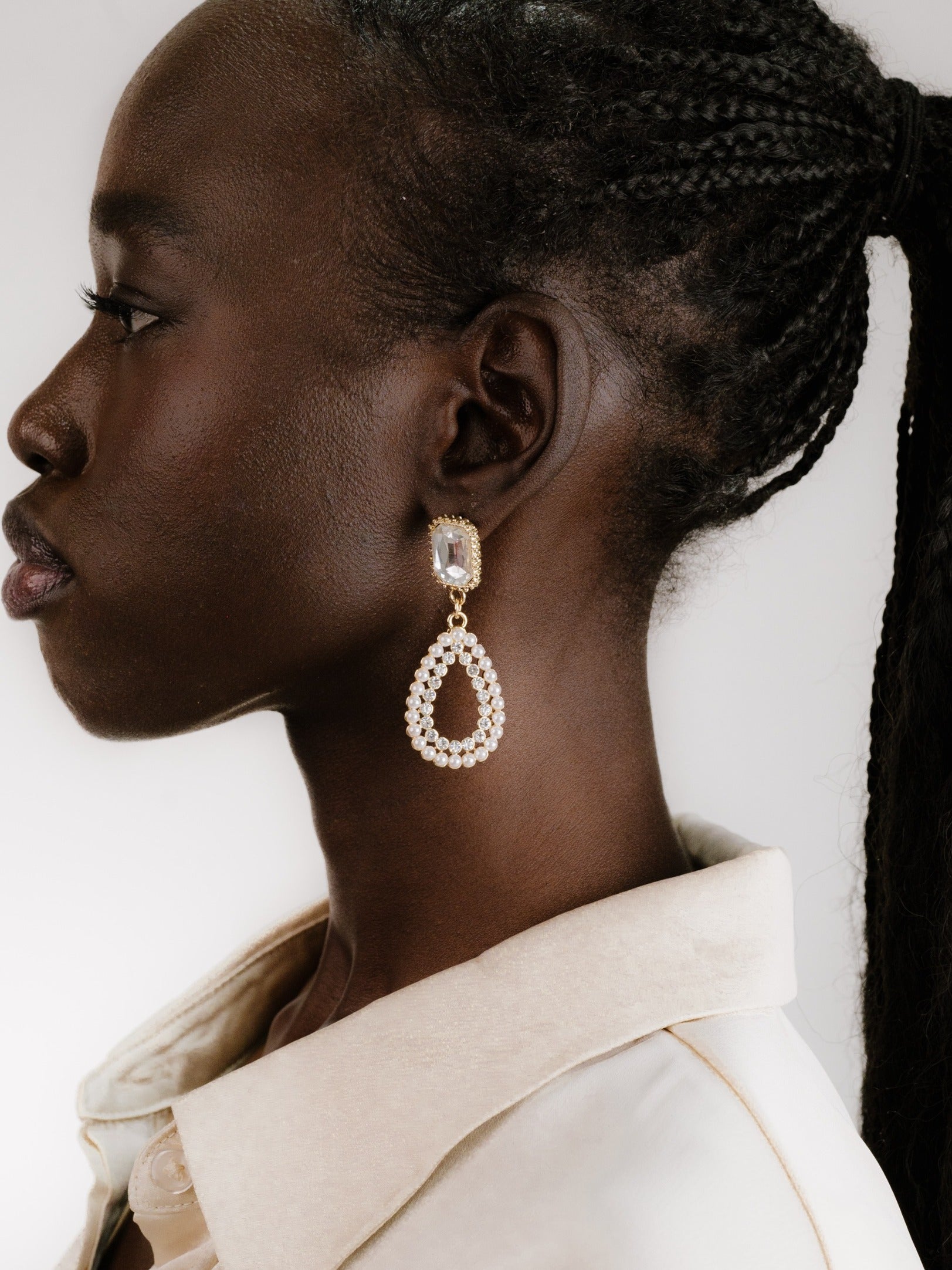 Bridal Luxe Earrings on model