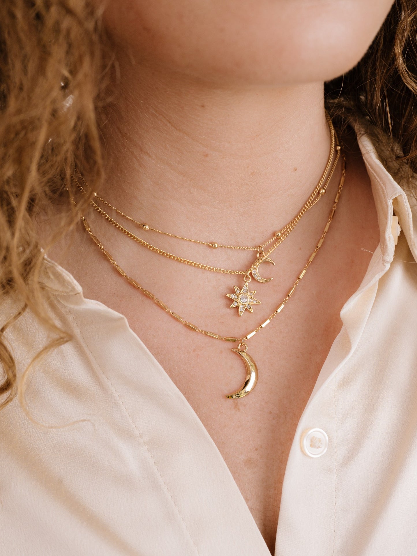 Night Sky Necklace Set 18k Gold Plated model