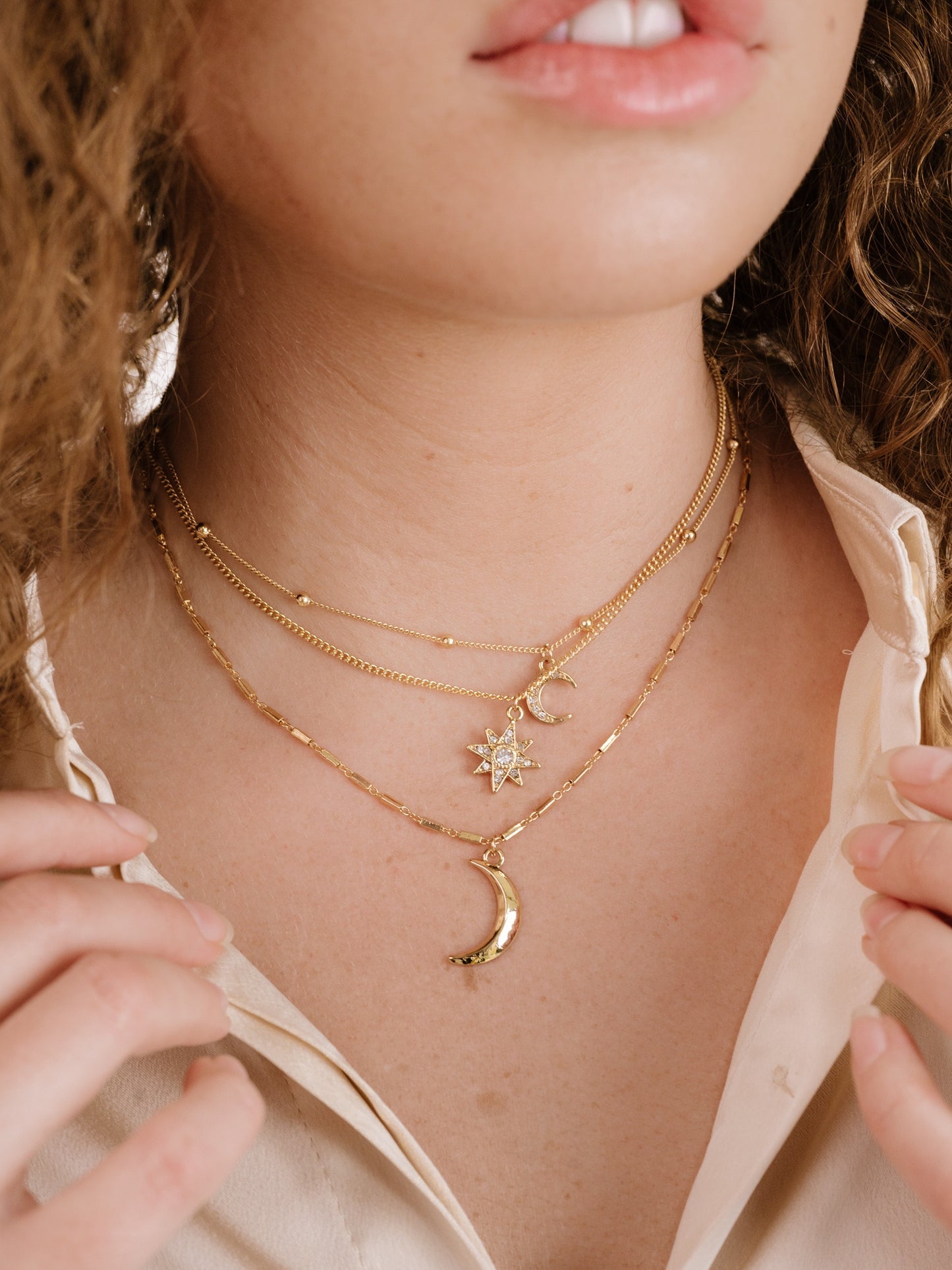 Night Sky Necklace Set 18k Gold Plated model 2