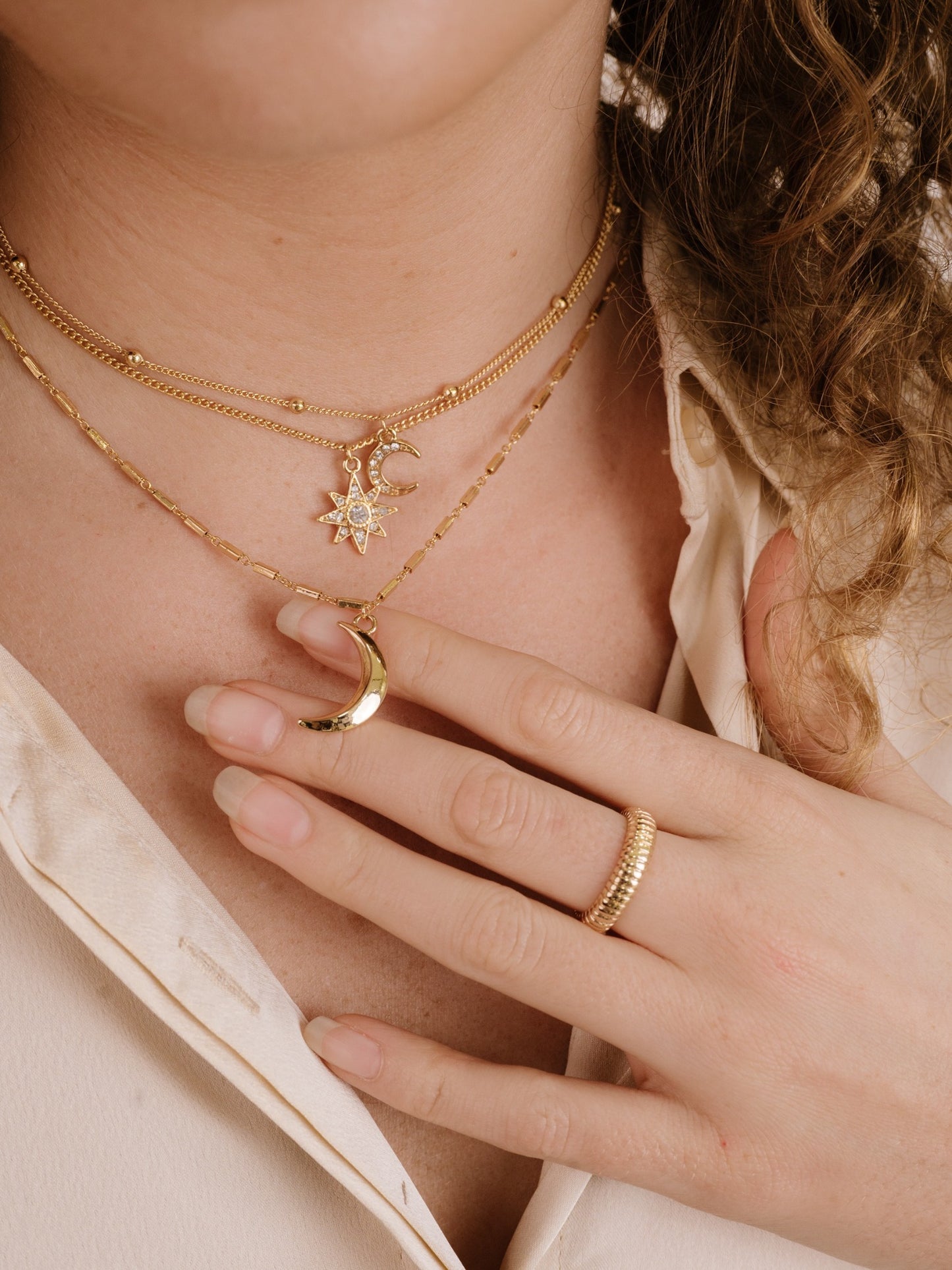 Night Sky Necklace Set 18k Gold Plated model 3