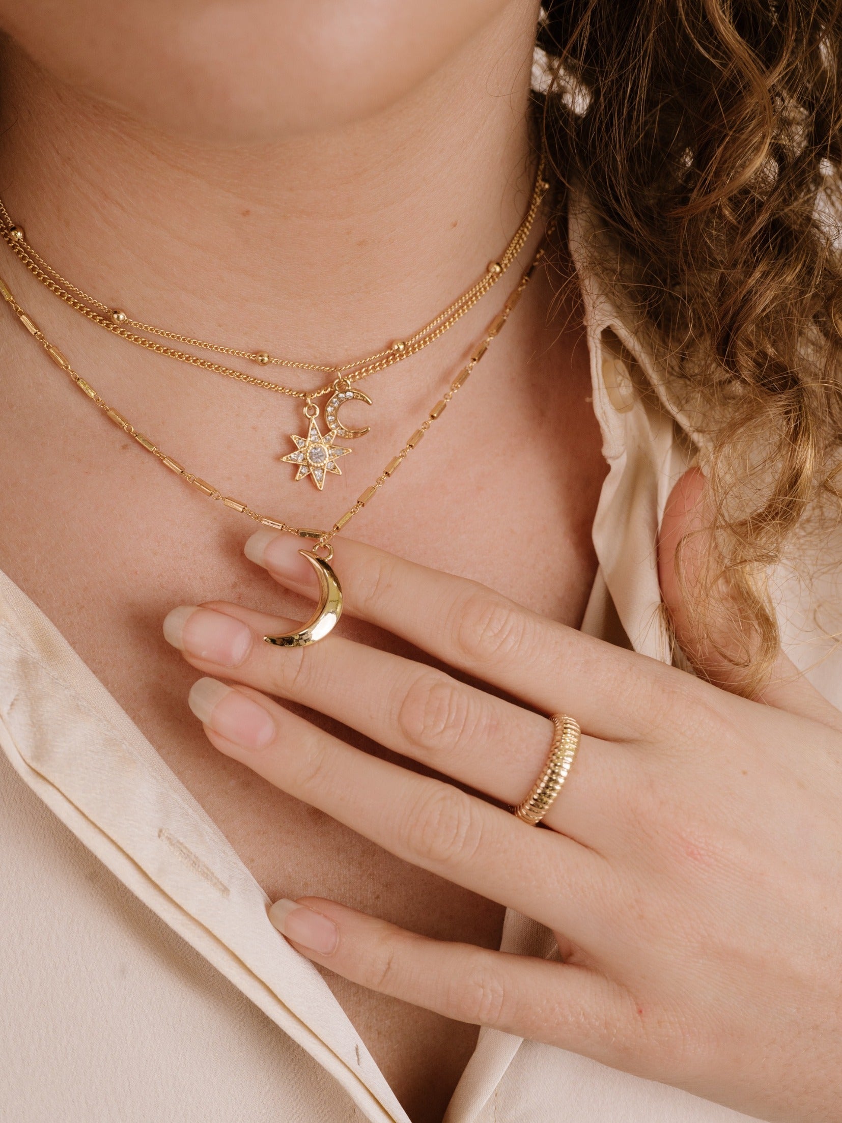 Night Sky Necklace Set 18k Gold Plated model 3