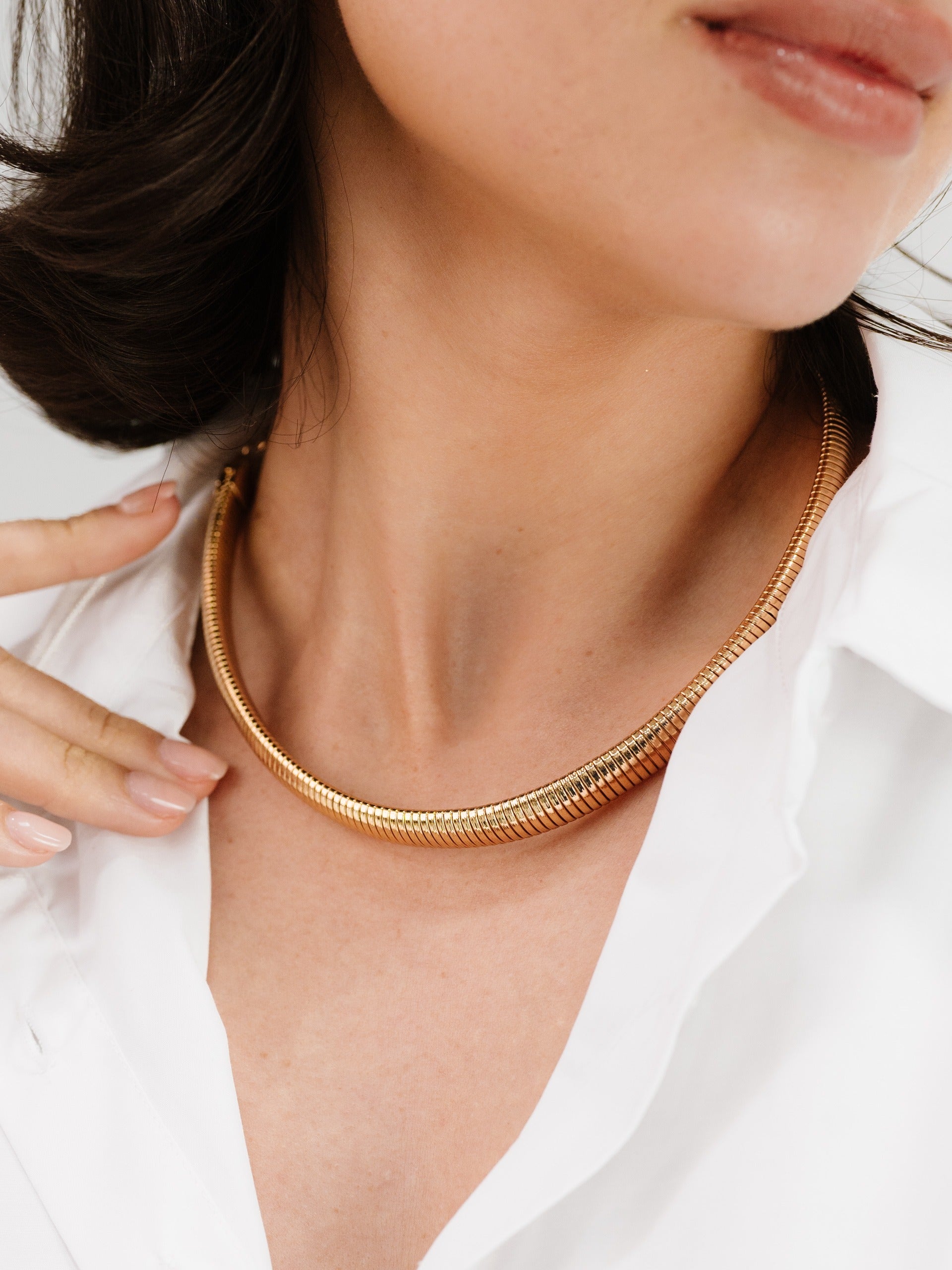 Flex Snake Chain Necklace 18k Gold Plated model