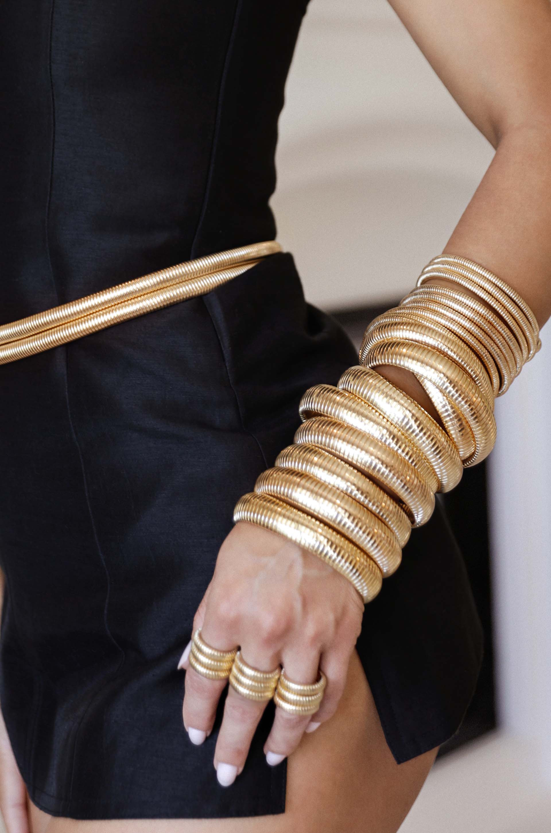 Ribbed Flex Ring 18k Gold Plated model 3