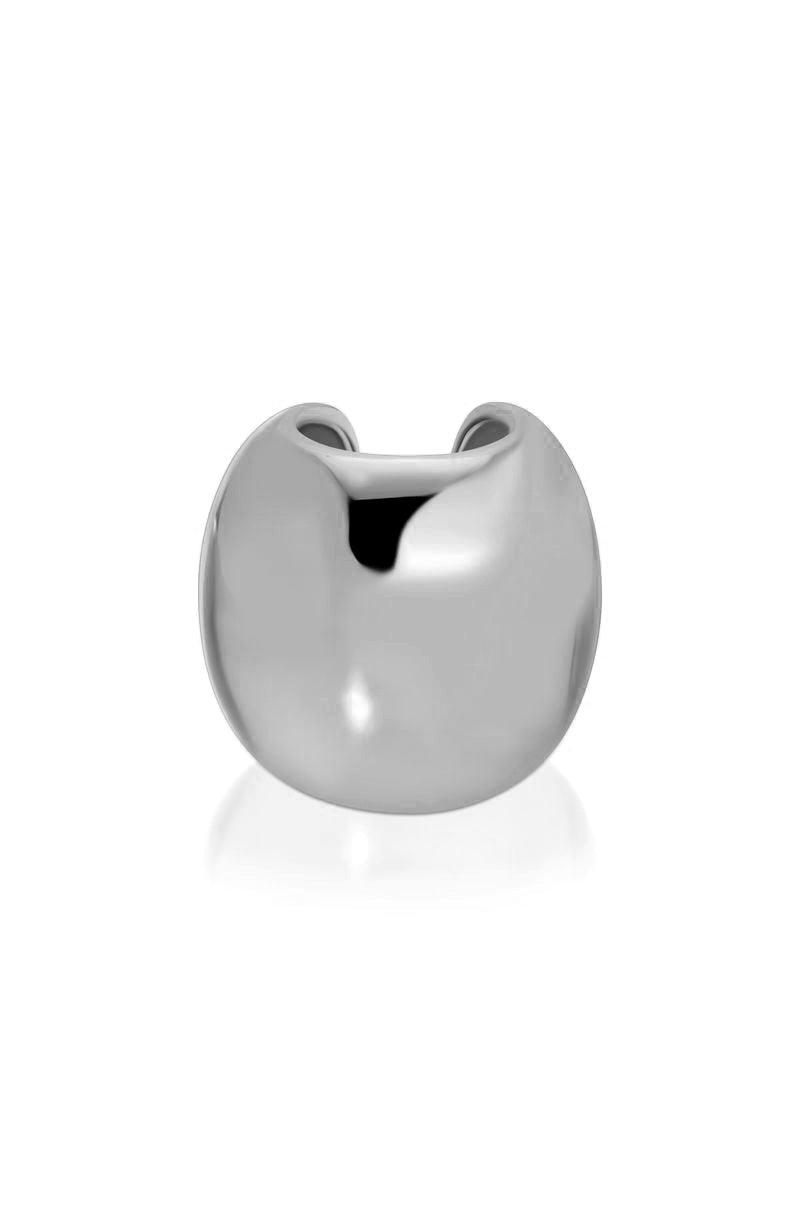 Chunky Metal Ear Cuff Rhodium Plated