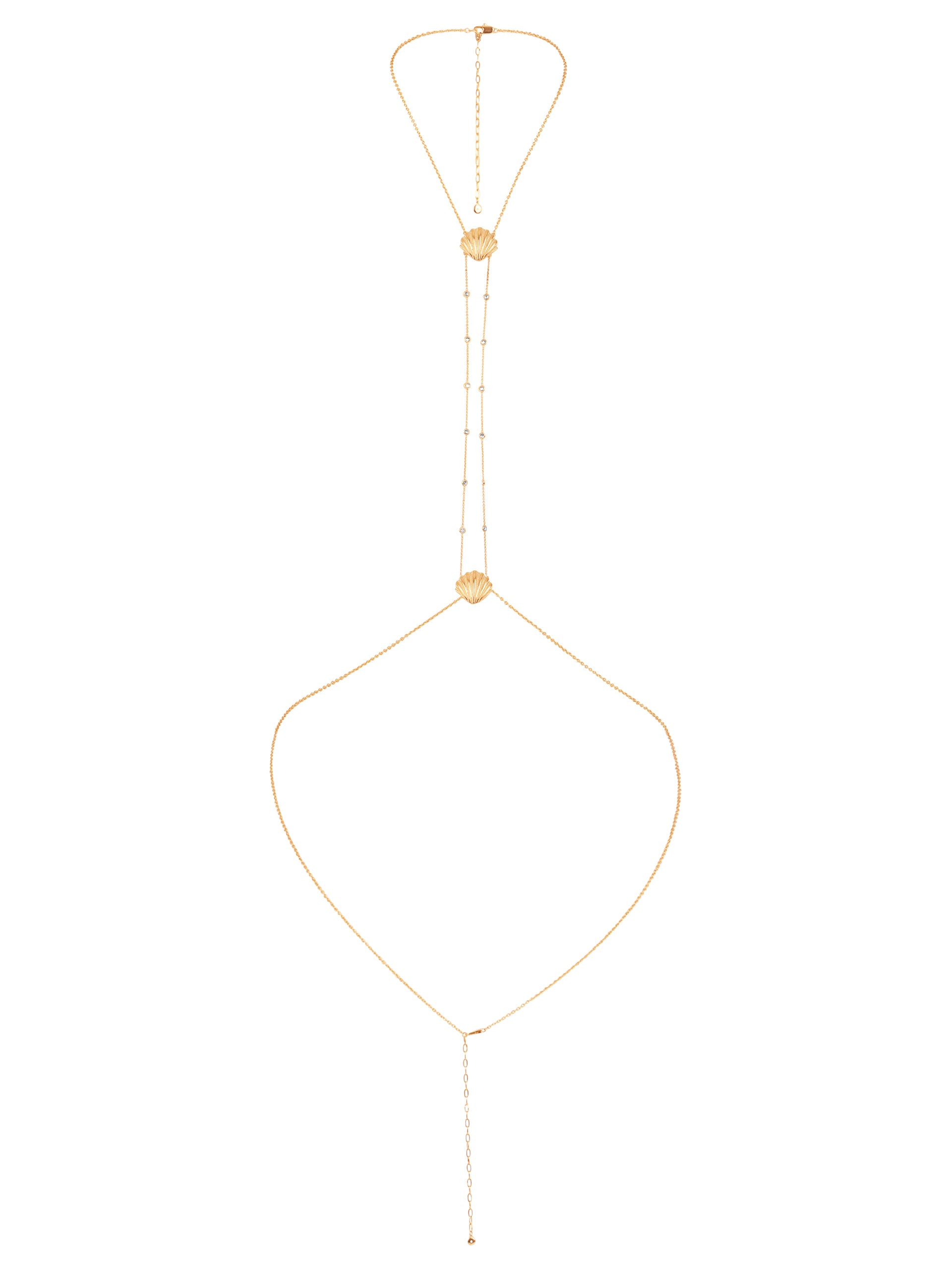 Scallop Shell and Crystal Body Chain