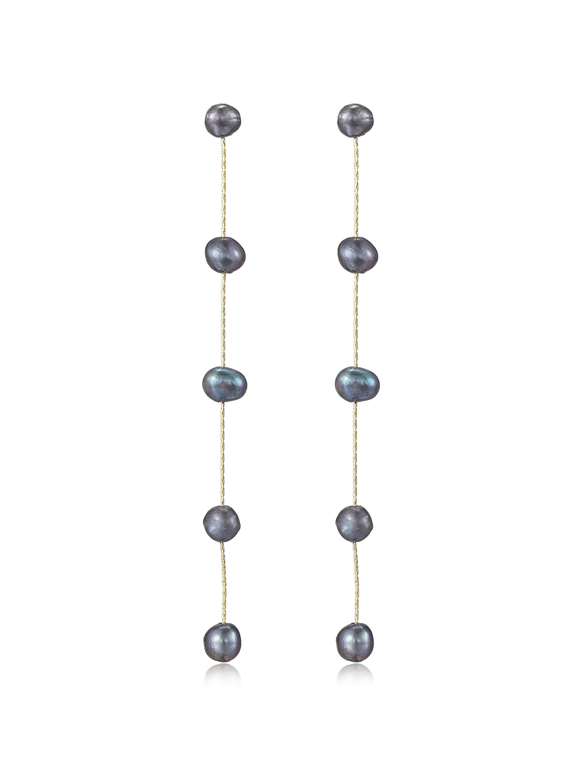 Dripping Pearl Delicate Drop Earrings Peacock Pearl with 18k Gold Plating