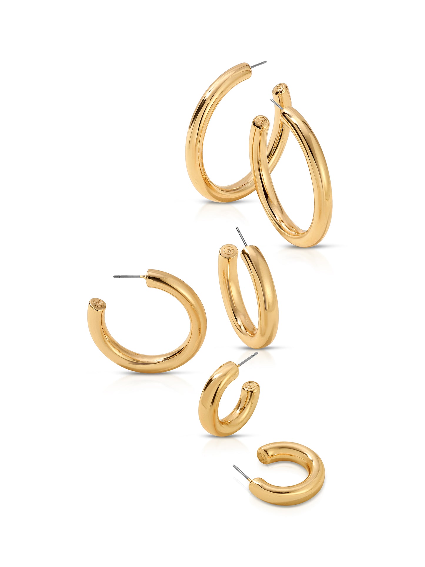 Small Thick Classic Hoops 18k Gold Plated 3