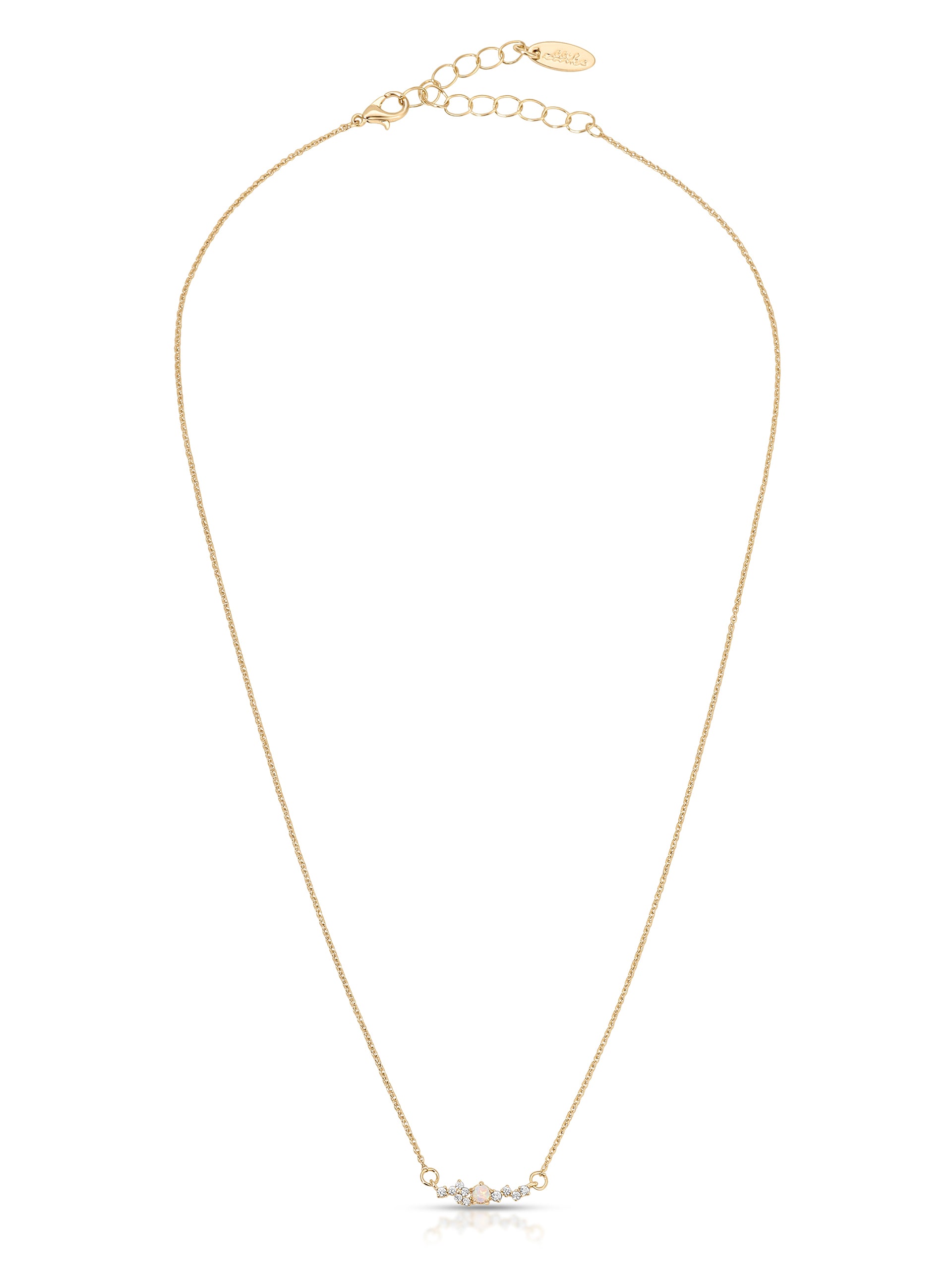 Layered Opal Lariat Necklace Set of 3 Opal with 18k Gold Plating 2