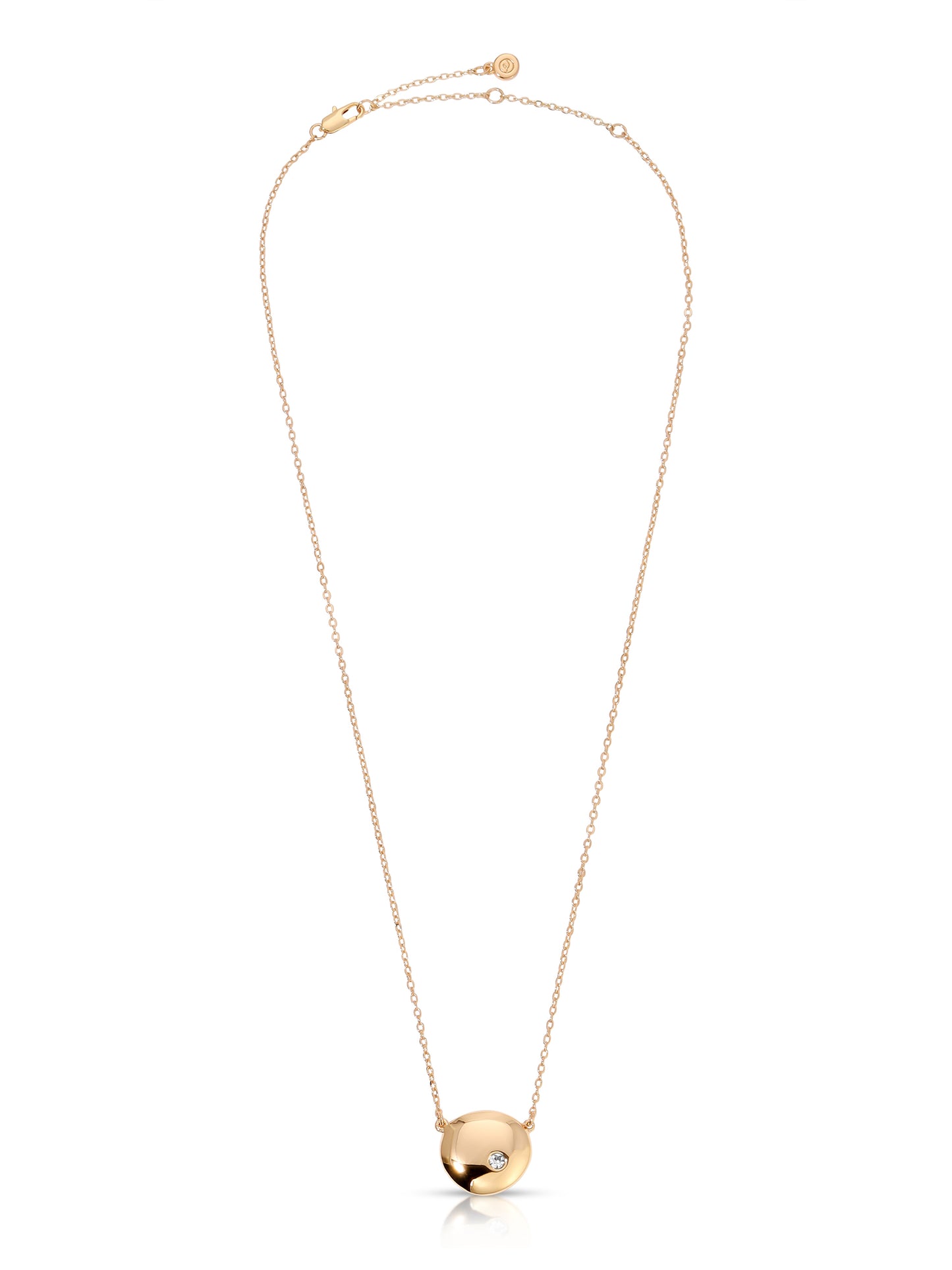 Polished Pebble Pendant Necklace 18k Gold Plated 2