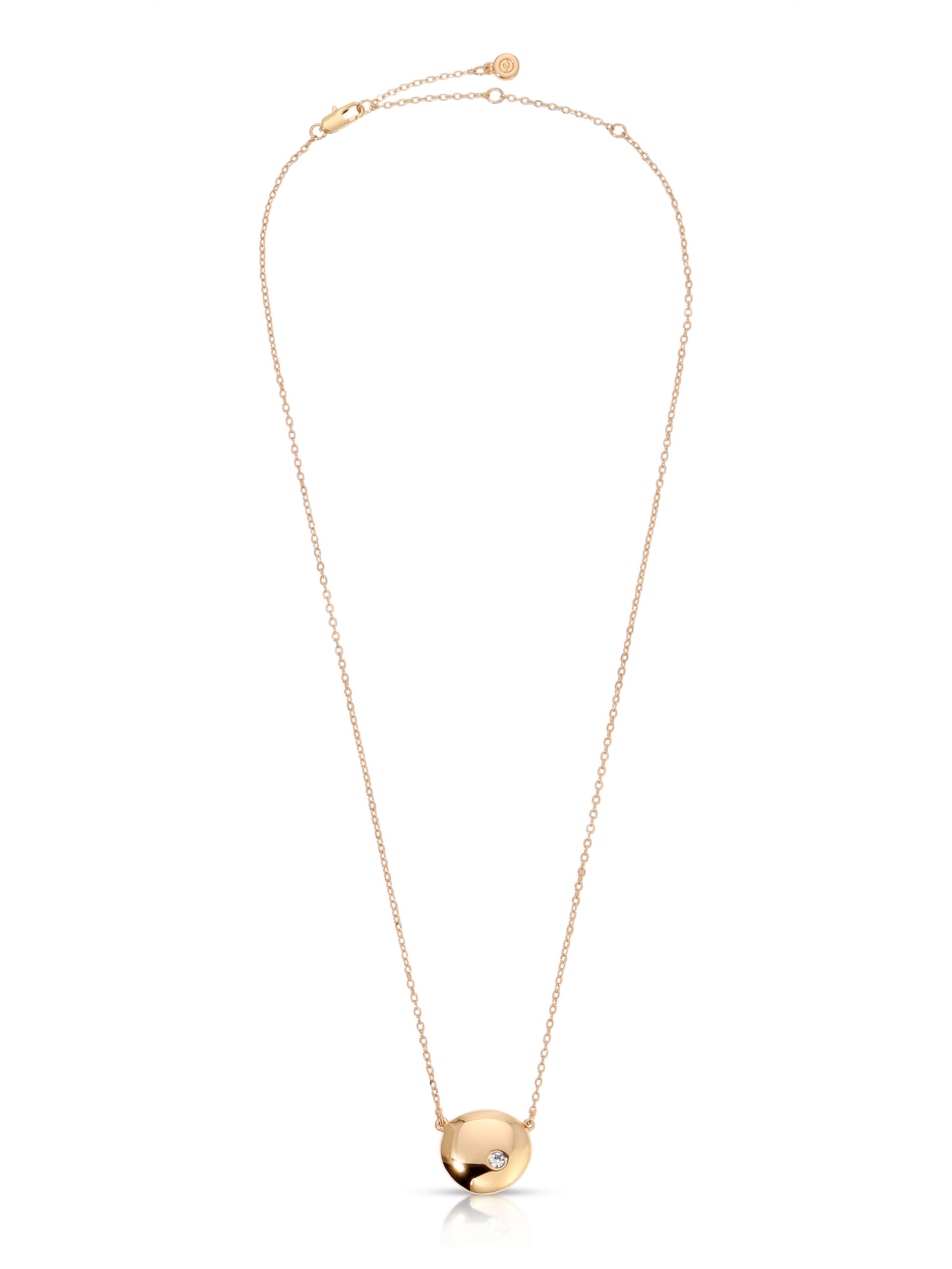 Polished Pebble Pendant Necklace 18k Gold Plated 2