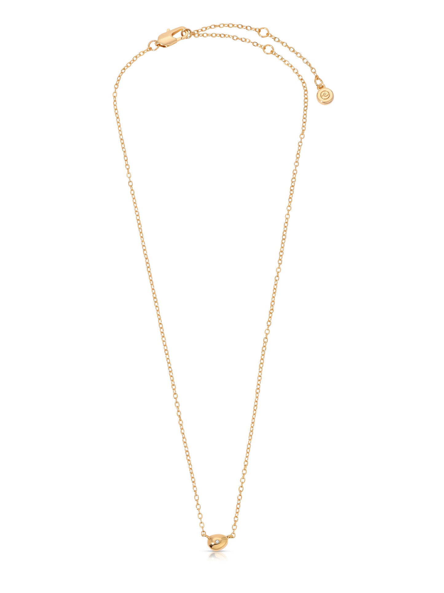 Polished Dainty Pebble Necklace 18k Gold Plated 2