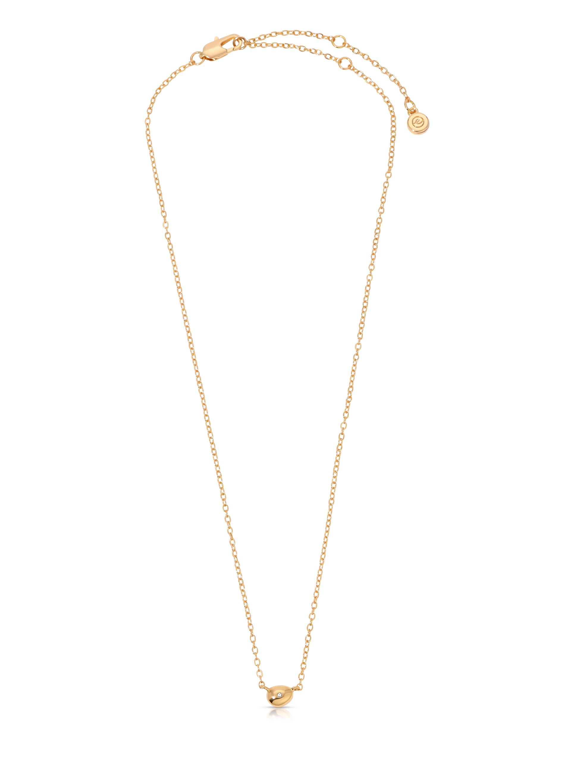 Polished Dainty Pebble Necklace 18k Gold Plated 2