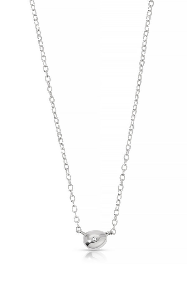 Polished Dainty Pebble Necklace