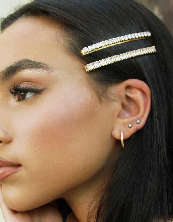 Sleek Lines Crystal Hair Pin Set Second