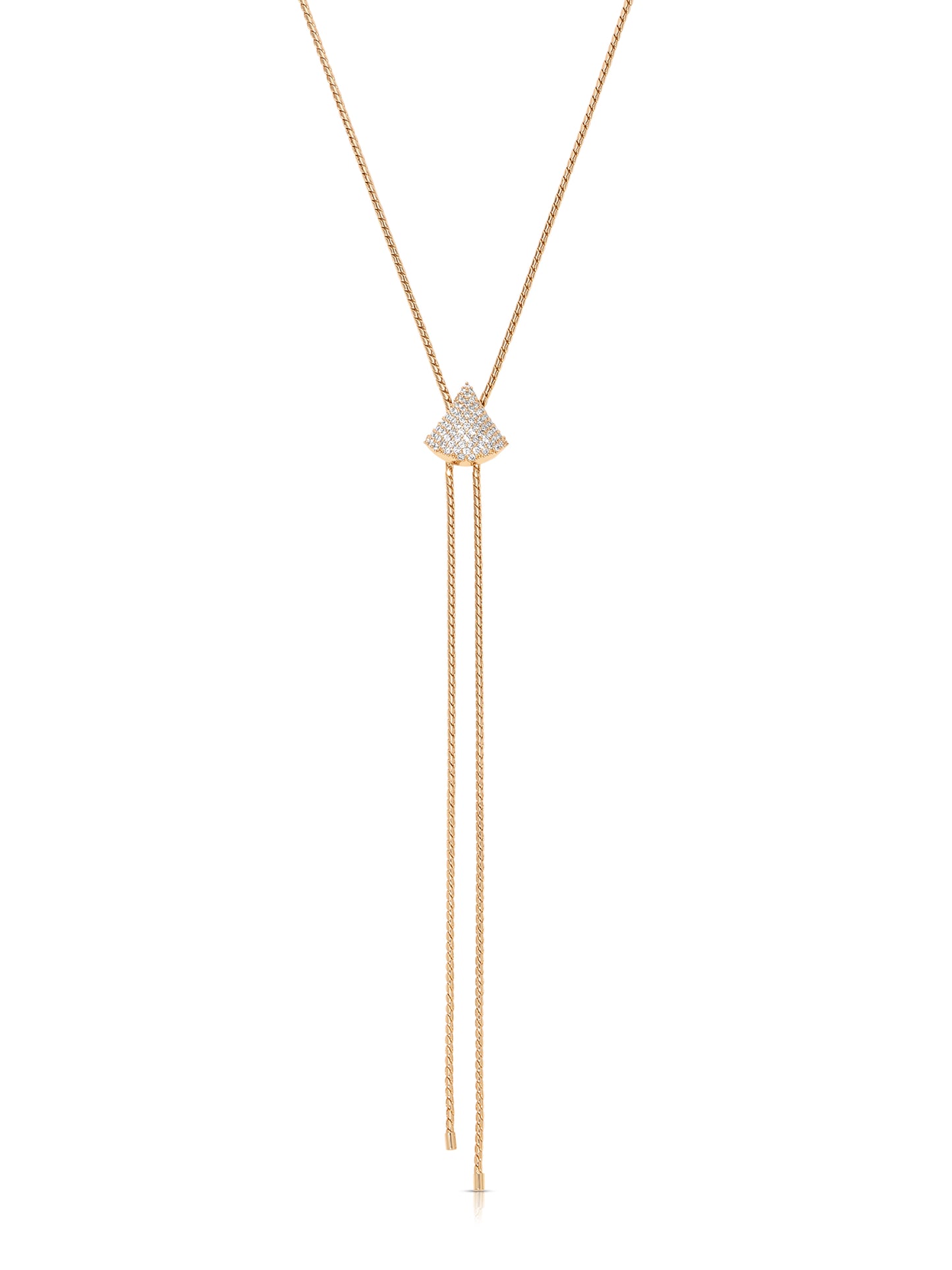 Pavé Shine Bolo Necklace Clear Crystal with 18k Gold Plating