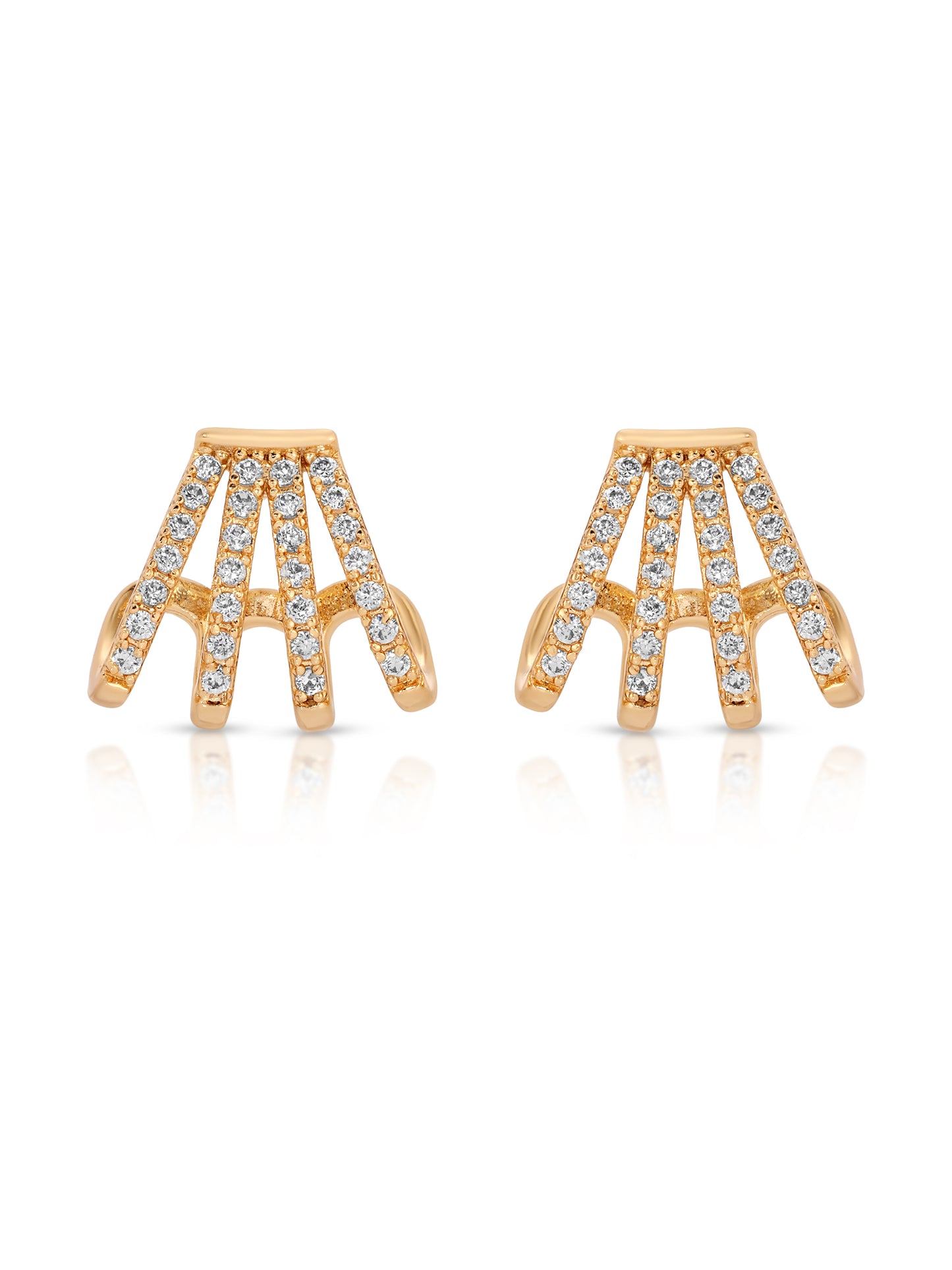 Glisten Wing Pavé Earrings Clear Crystal with 18k Gold Plating 3