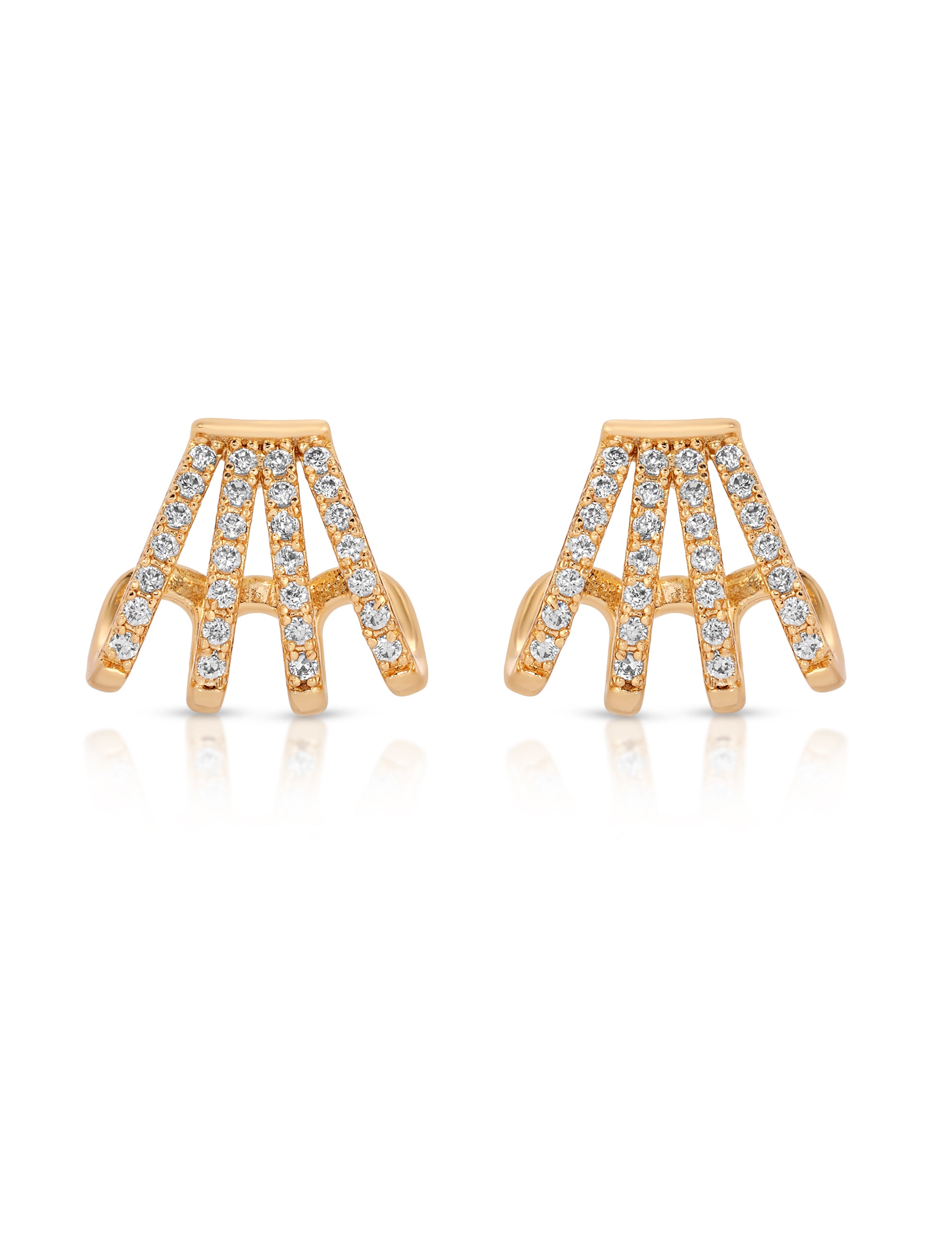 Glisten Wing Pavé Earrings Clear Crystal with 18k Gold Plating 3