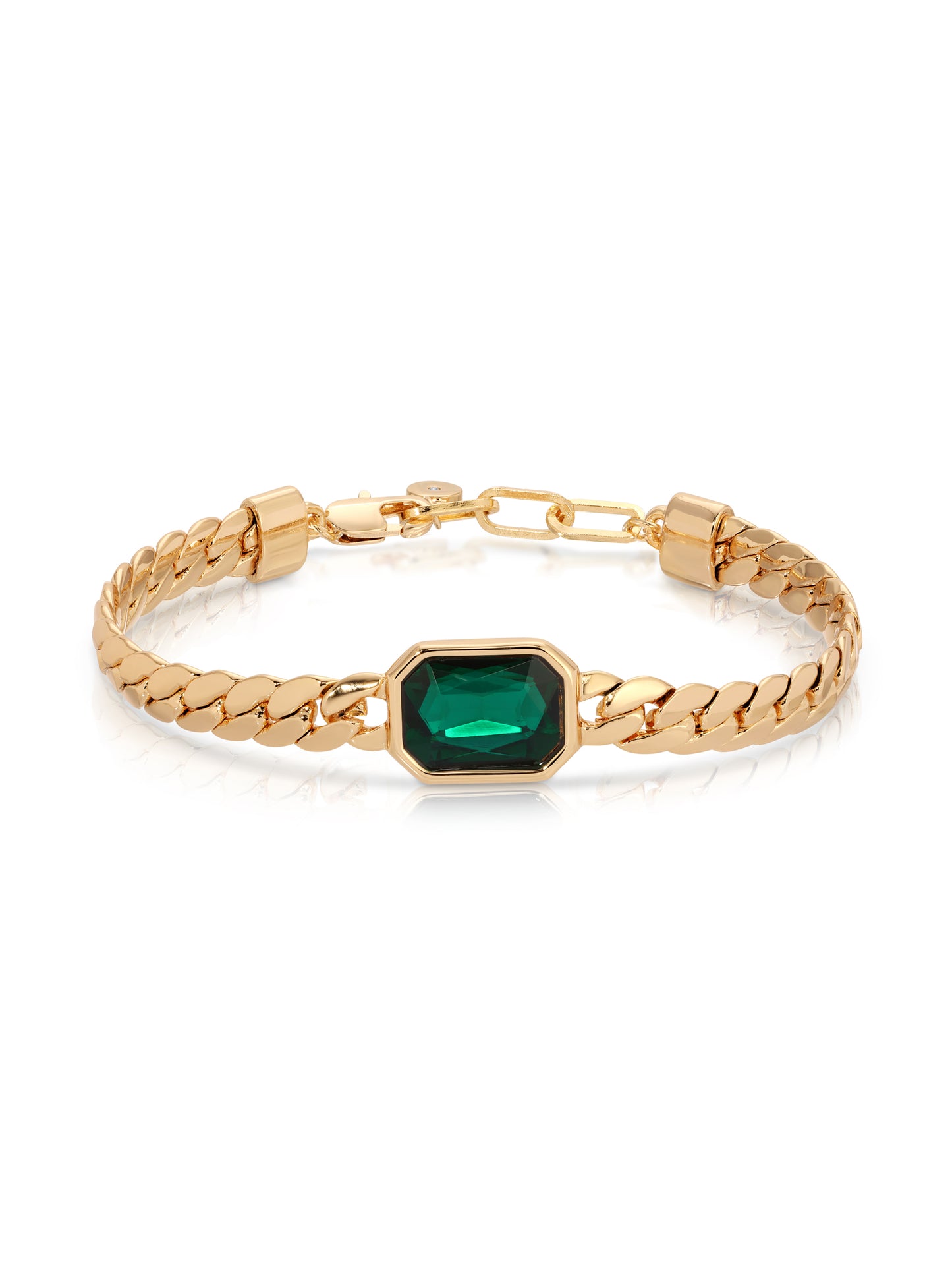 Deco Bracelet Emerald Crystal with 18k Gold Plating