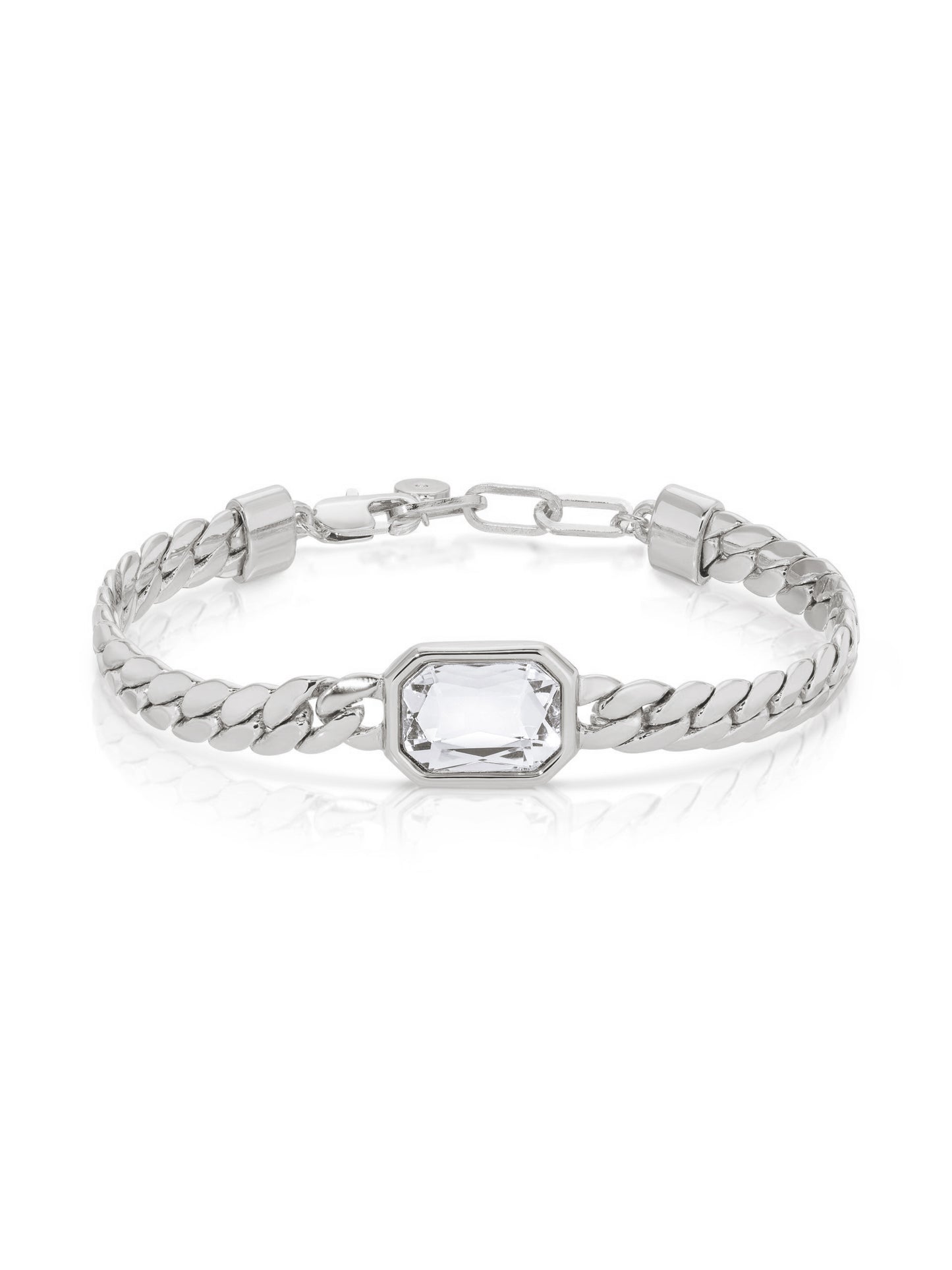Deco Bracelet Clear Crystal with Silver Plating