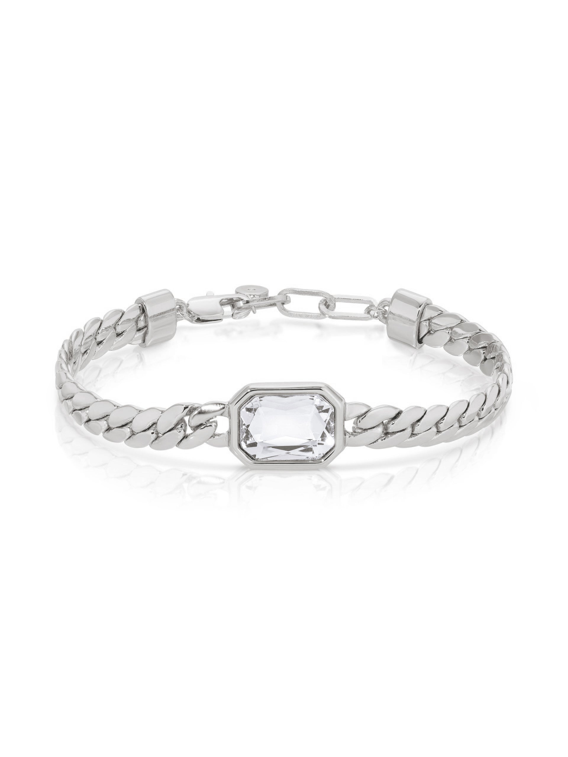 Deco Bracelet Clear Crystal with Silver Plating
