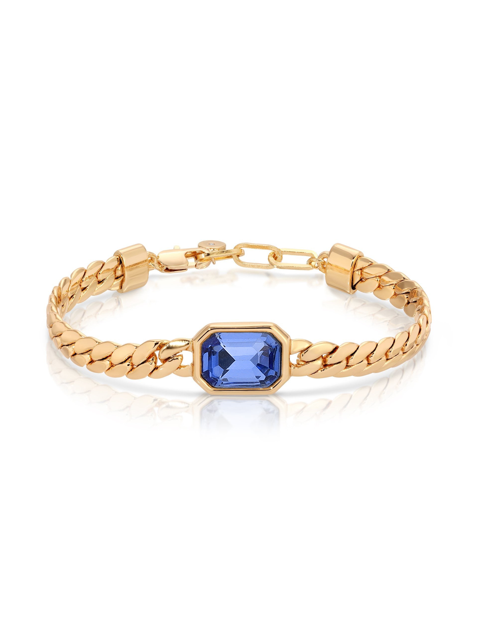 Deco Bracelet Sapphire Crystal with 18k Gold Plating