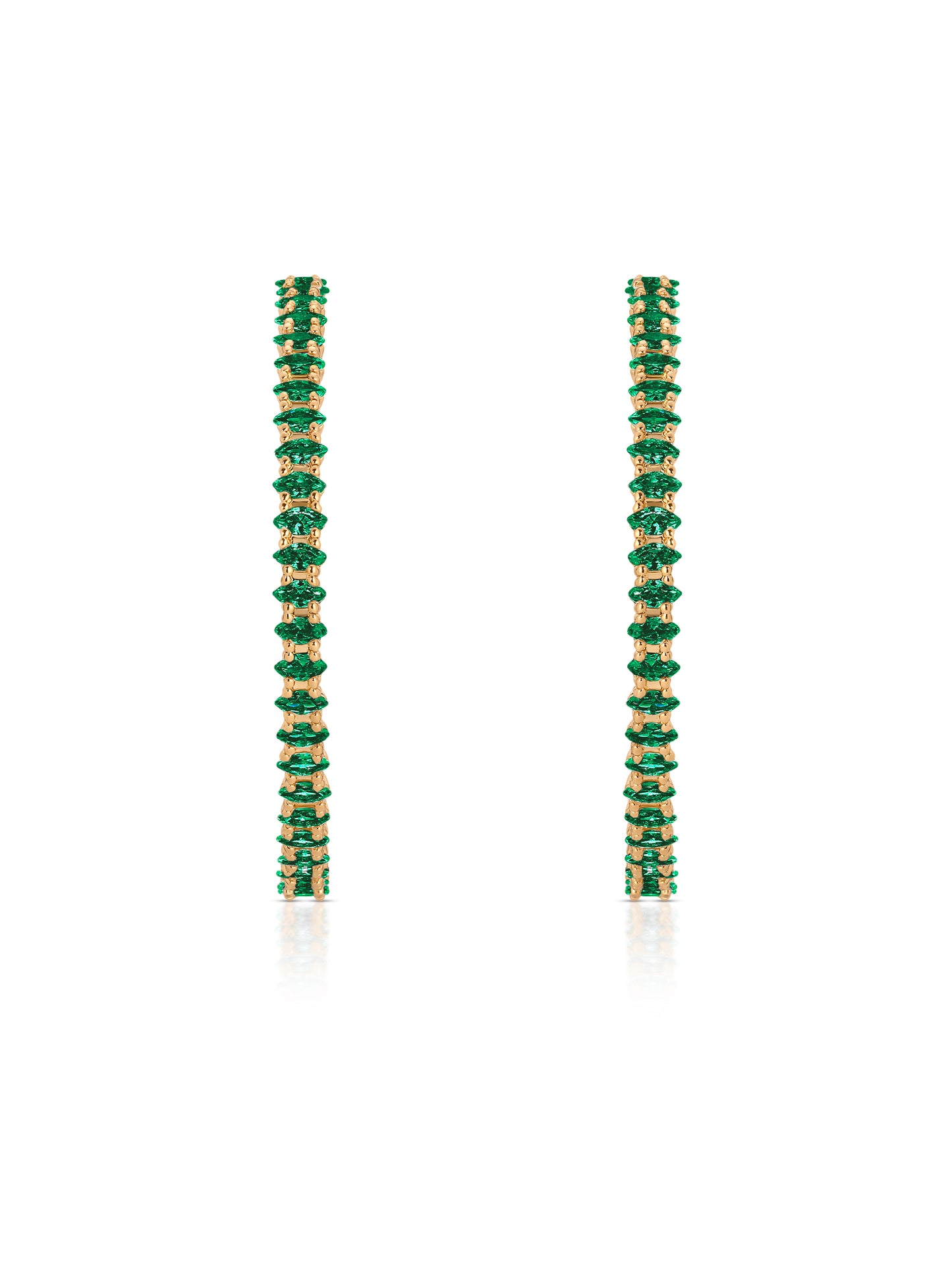 Emerald Marquise Hoops front
