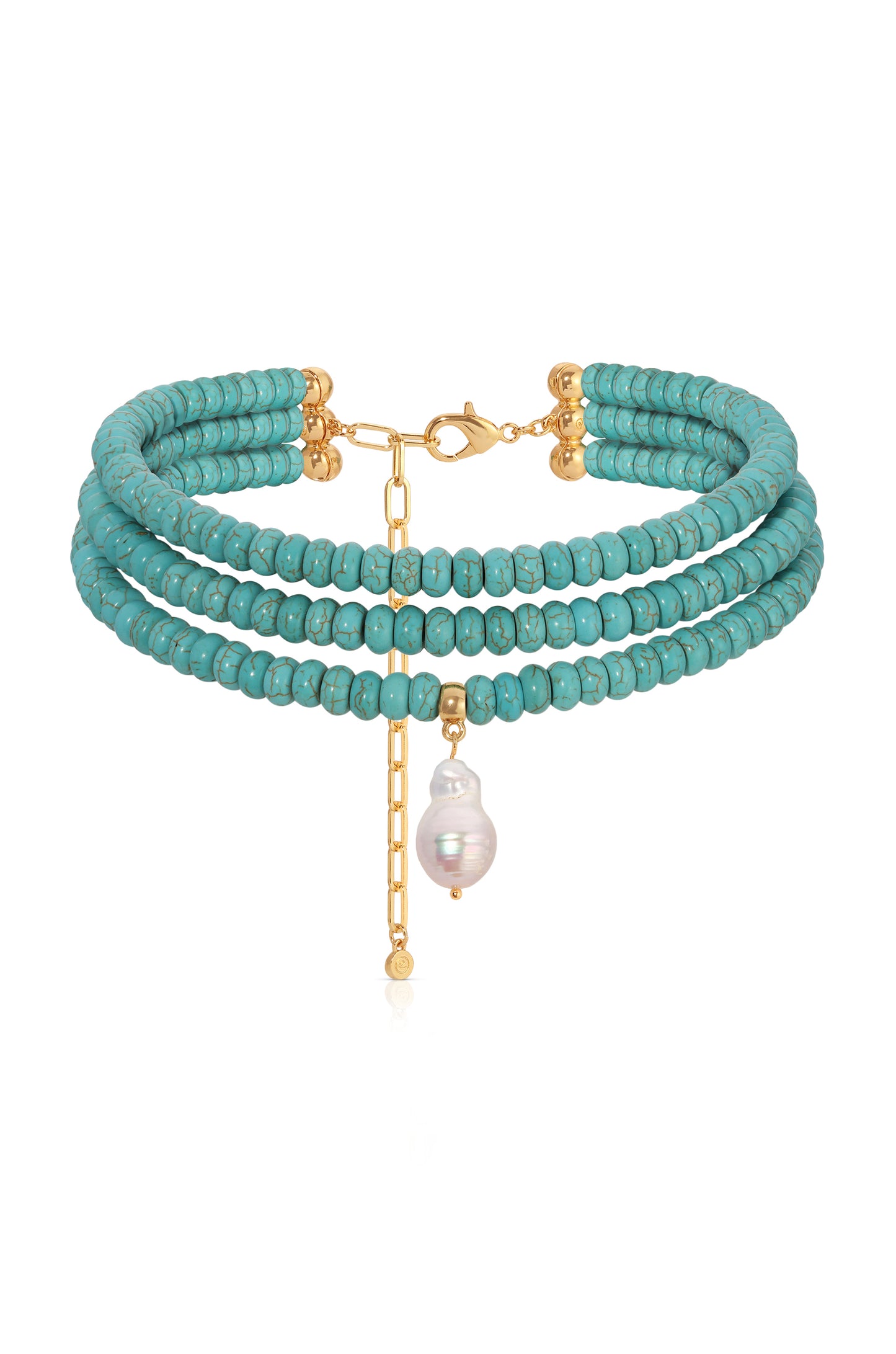 Marina Layers Turquoise Beaded Pearl Pendant Necklace