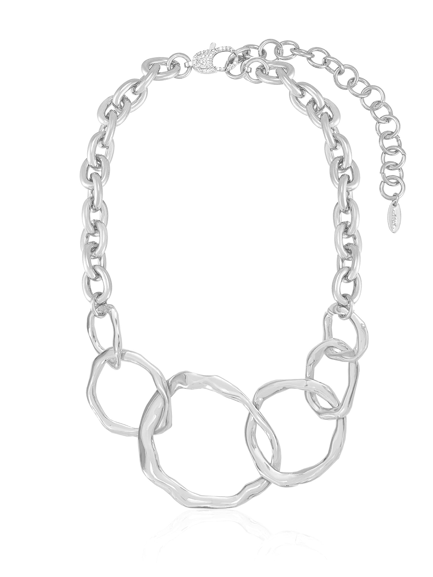 Interlocking Golden Chain Necklace Silver Plated