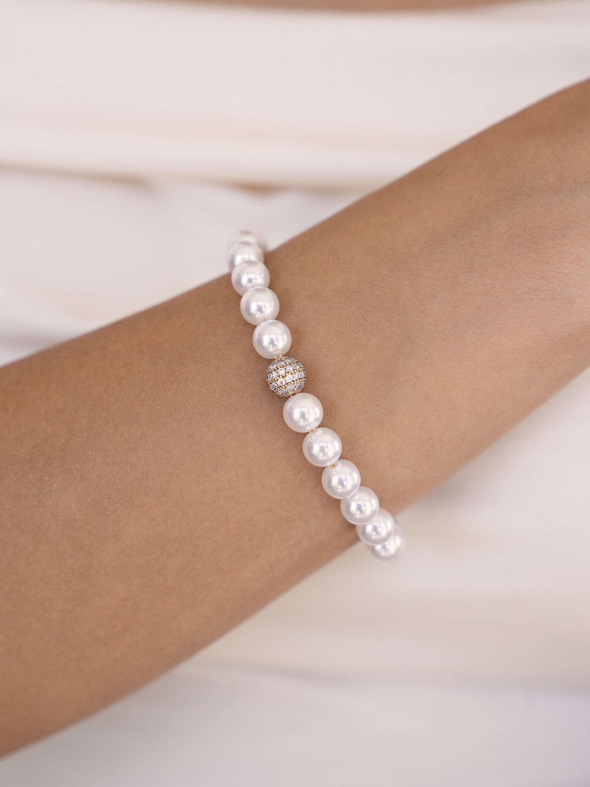 Pearl Sweetheart Bracelet on model