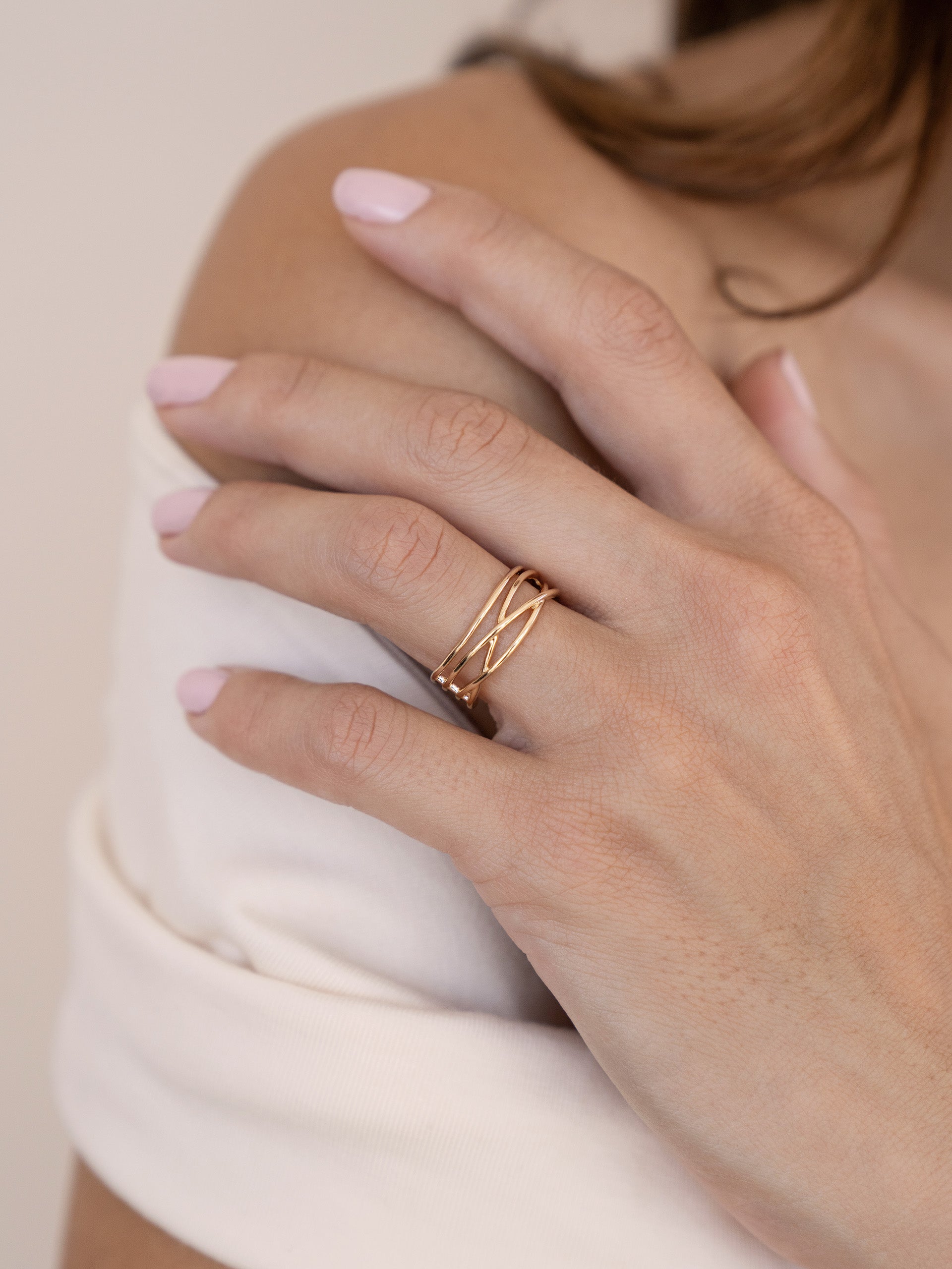 Easy Twists Ring on model